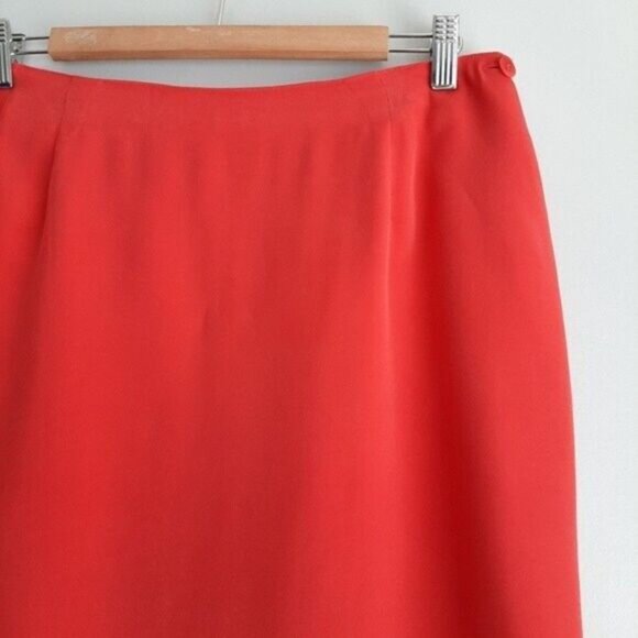 JONES NEW YORK 100% Silk Light Mini Skirt Red Sz M - Picture 5 of 9